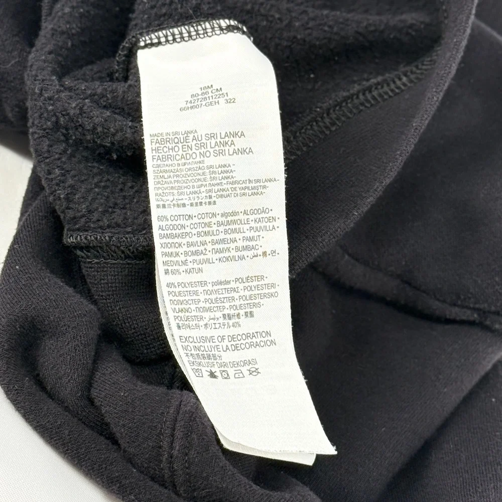 Nike Air Hoodie Kids 18M Black Cotton Blend Regular Fit Logo Pullover Sweatshirt